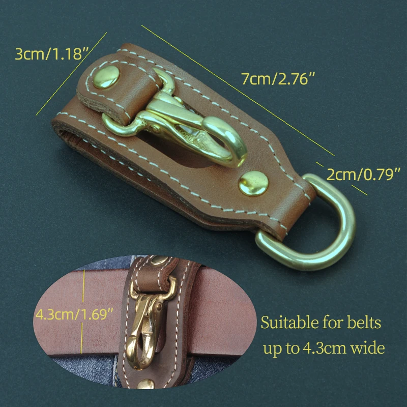 

Handmade Genuine Leather Handcraft Car Cowhide Key Chain Vintage Men Male Waist Belt Loop Hook Buckle Keychain Gift For Father