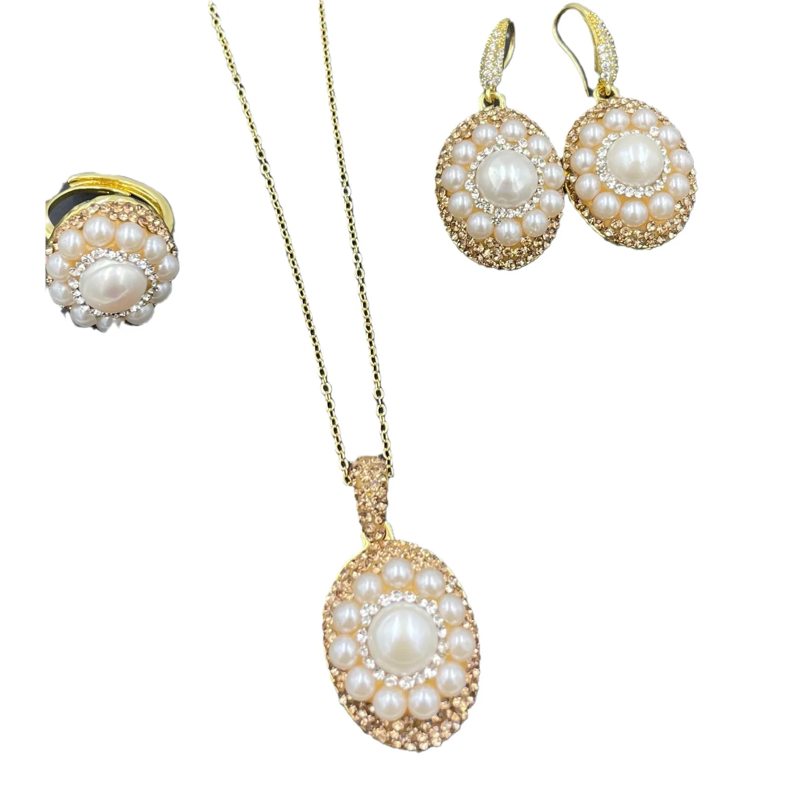 Ювелирный Комплект из натурального пресноводного жемчуга ST045