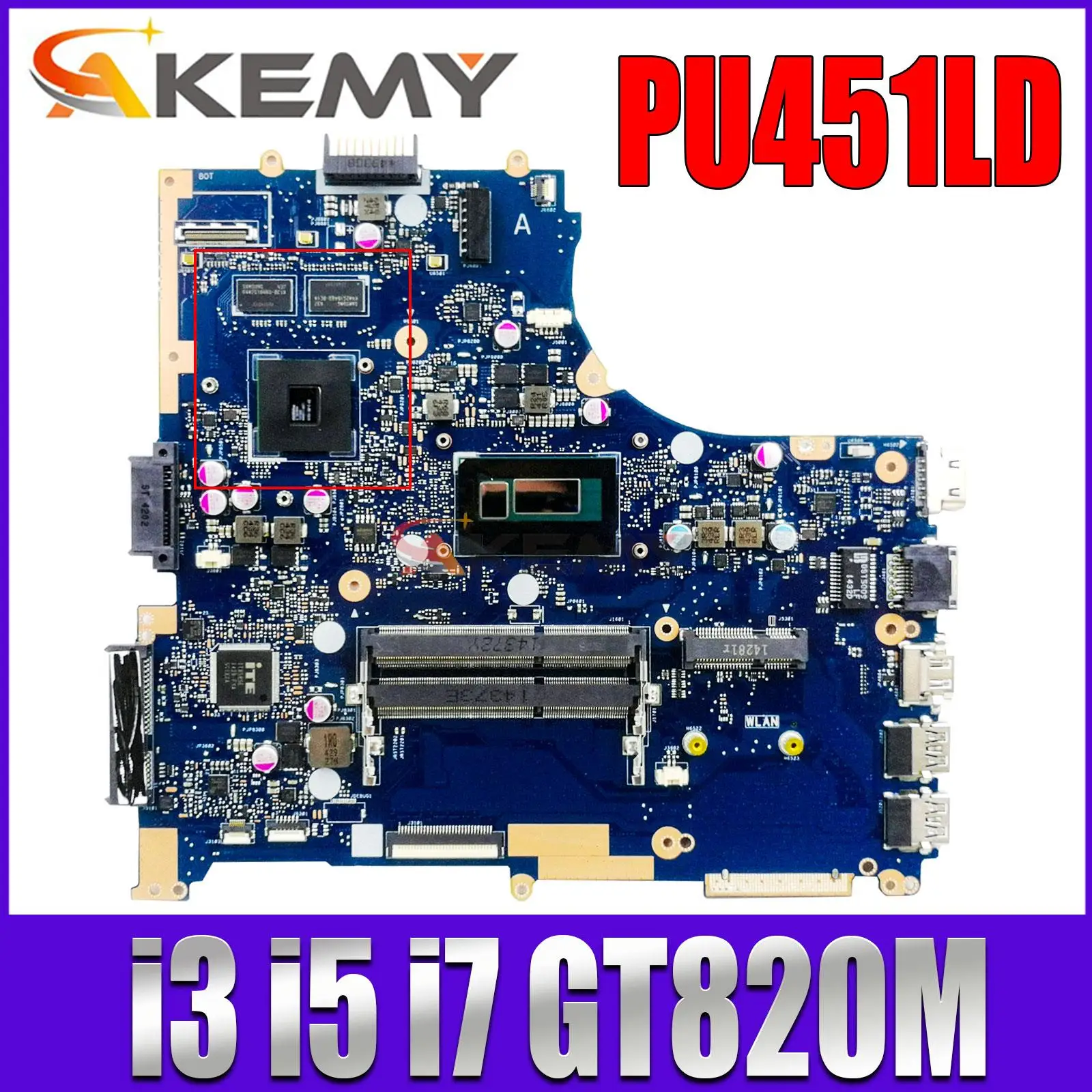 

PU451L Mainboard For ASUS ASUSPRO ESSENTIAL PU451LD PRO451LD Laptop Motherboard I3 I5 I7 4th Gen GT820M DDR3L