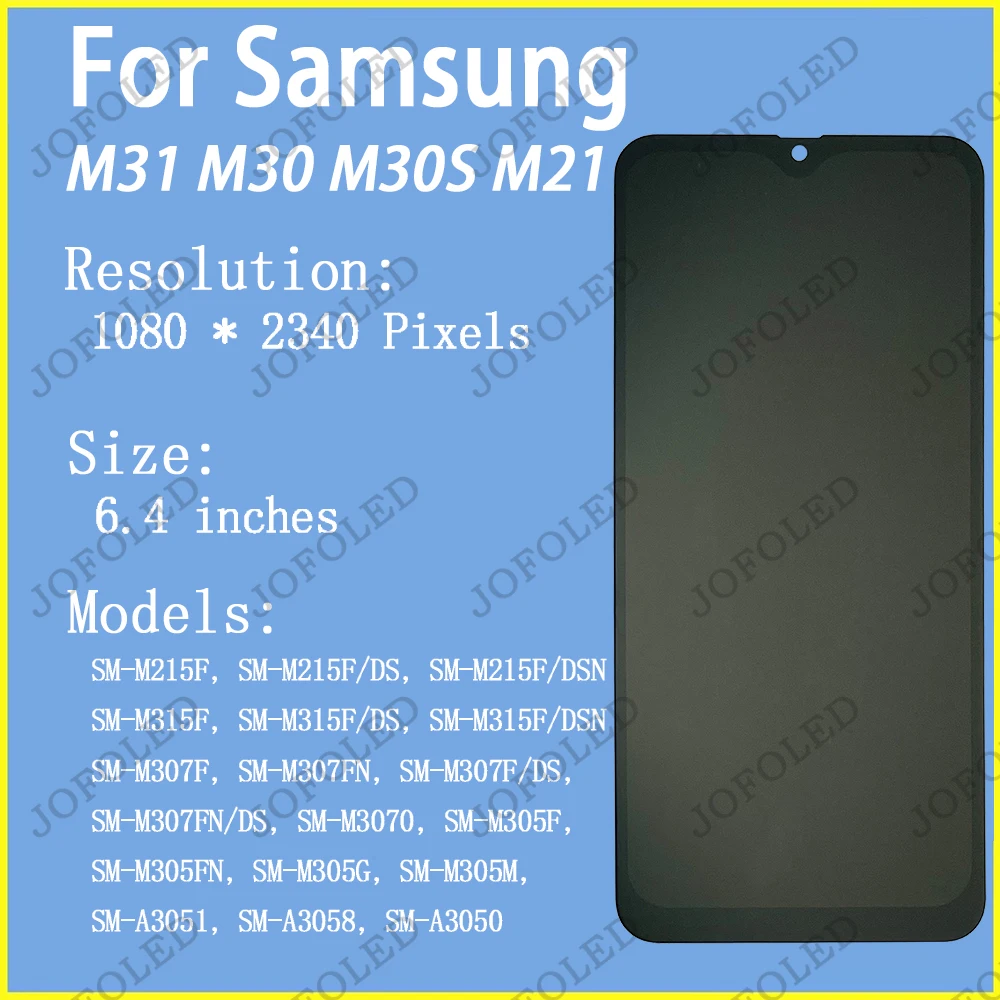 Фото AMOLED для Samsung Galaxy M31 ЖК-дисплей M315F Сенсорный экран для Samsung M31 M30S M30 M21 M305F M307F M215F M315F ЖК-экран №2