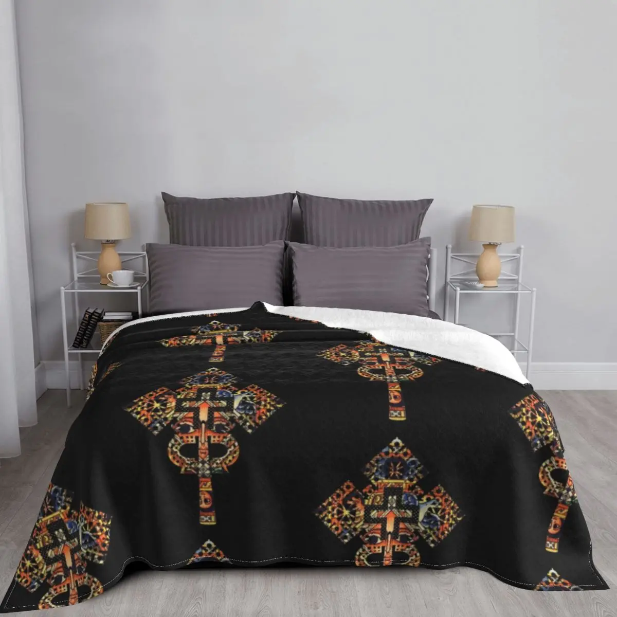 Африканское искусство яркий крест традиционное портативное Супер мягкое