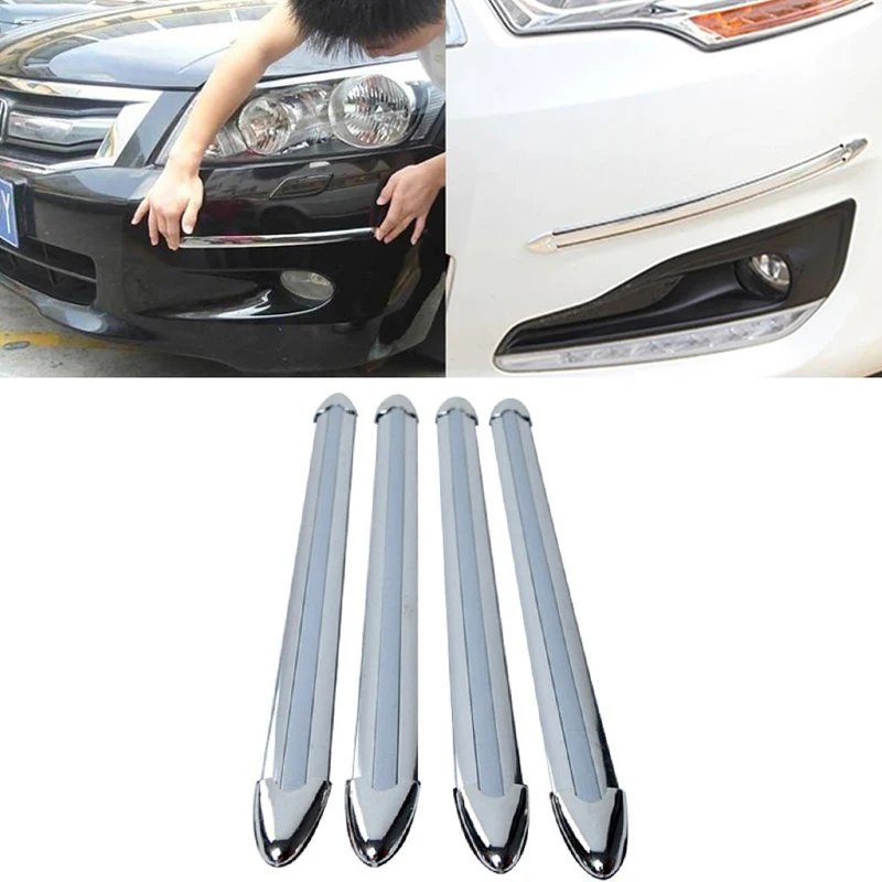 

4pcs Car Edge Anti-collision Strip Bumper Protector Protective Guard Bar Anti-rub Scrape Bumper Crash Styling Car Accessories