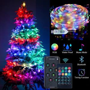 5/10M USB Christmas Tree LED String Lights with Smart Bluetooth Remote Control Christmas Noel Home Decor Fairy Lights Garland