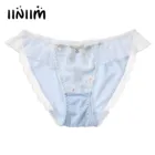 Трусы мужские кружевные с цветочной вышивкой, низкой талией и оборками