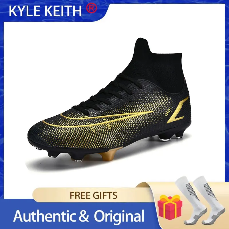 Size 36-45 Men Kids Boys Girls Football Boots AG Soccer Shoes Cleats Training High Ankle Sport Sneakers Chaussure Enfant