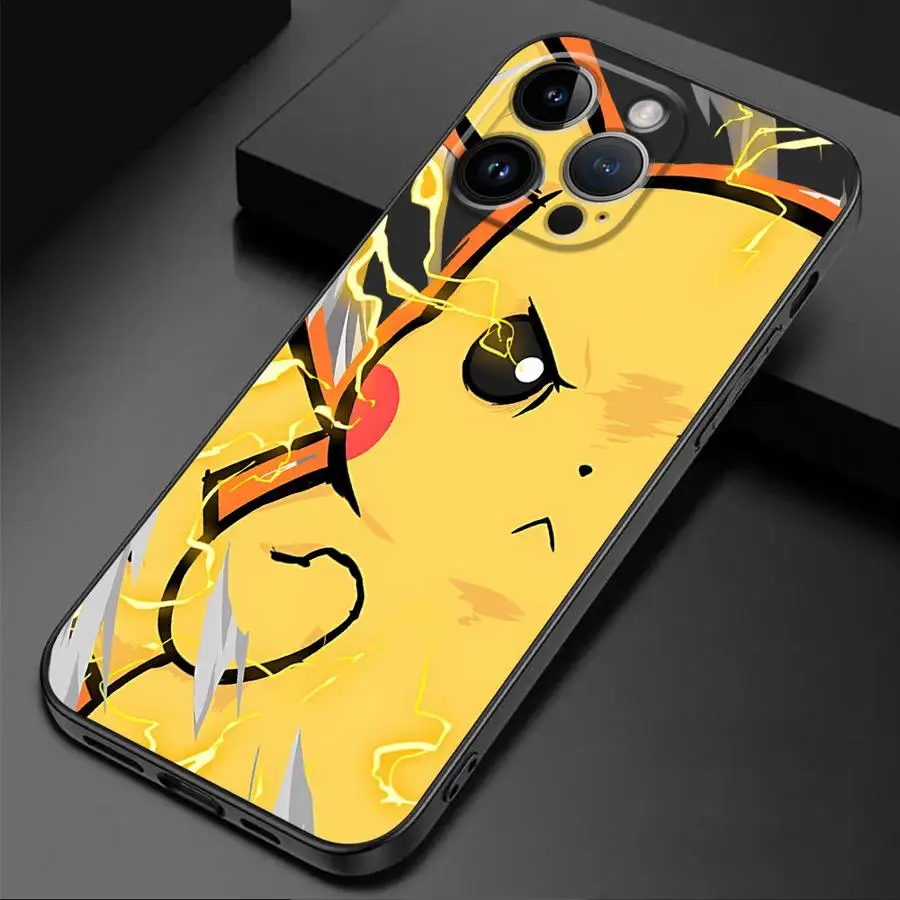 Luxury P-okemon Case for Google Pixel 7 Pro 8 6a 6 7a 8a Bumper Black Soft Cover