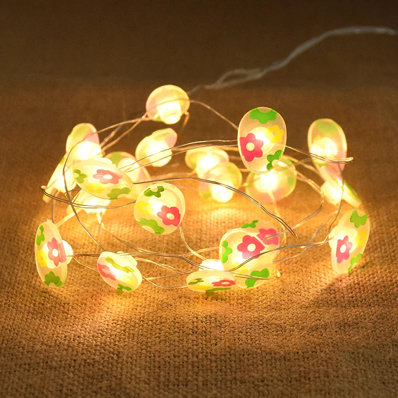 

2m 20LED Bunny Egg Carrot LED Light String Garland Easter Decoration For Home Happy Easter Gifts Party Favor Rabbit Fairy Light