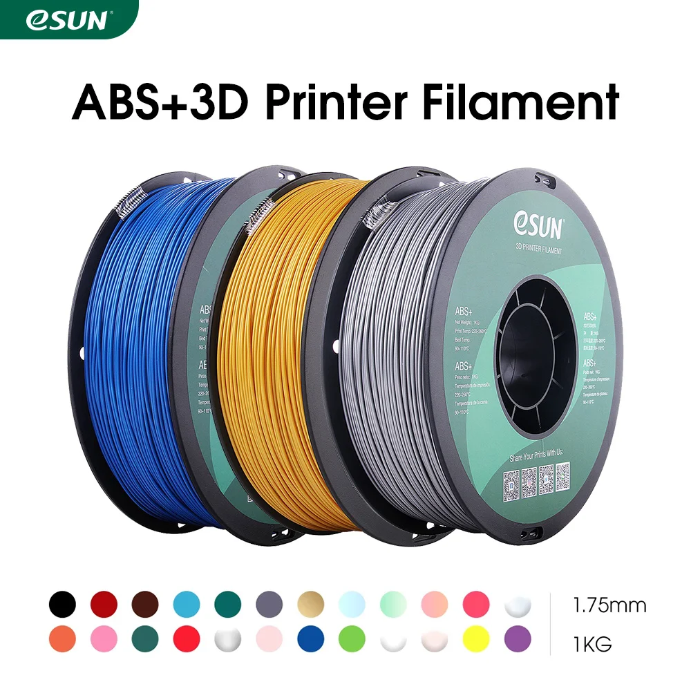 Филамент eSUN для 3D-принтера, 1,75 мм, 1 кг, абс + 3d-пластик, 2,2 фунтов, катушка, материал для 3d-печати для 3D-принтера