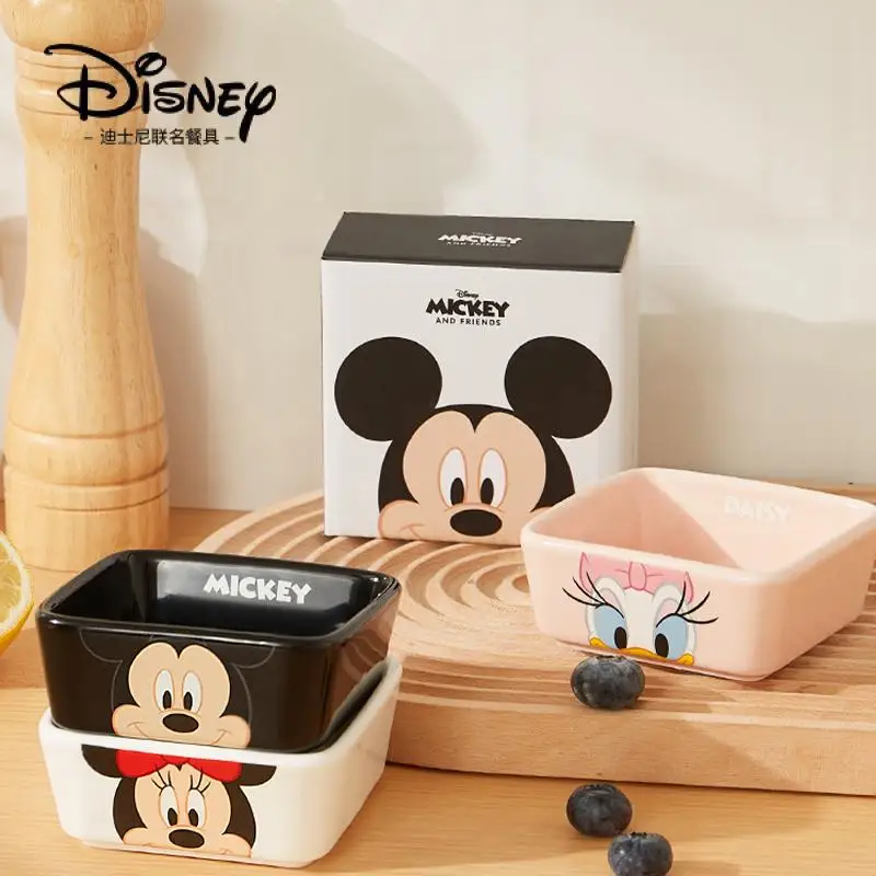 Disney Mickey Mouse Minnie Mouse Donald Duck Cartoon Cute Ceramics Hot Pot Spit Bone Dish Home Dipping Dish Ingredients Saucer