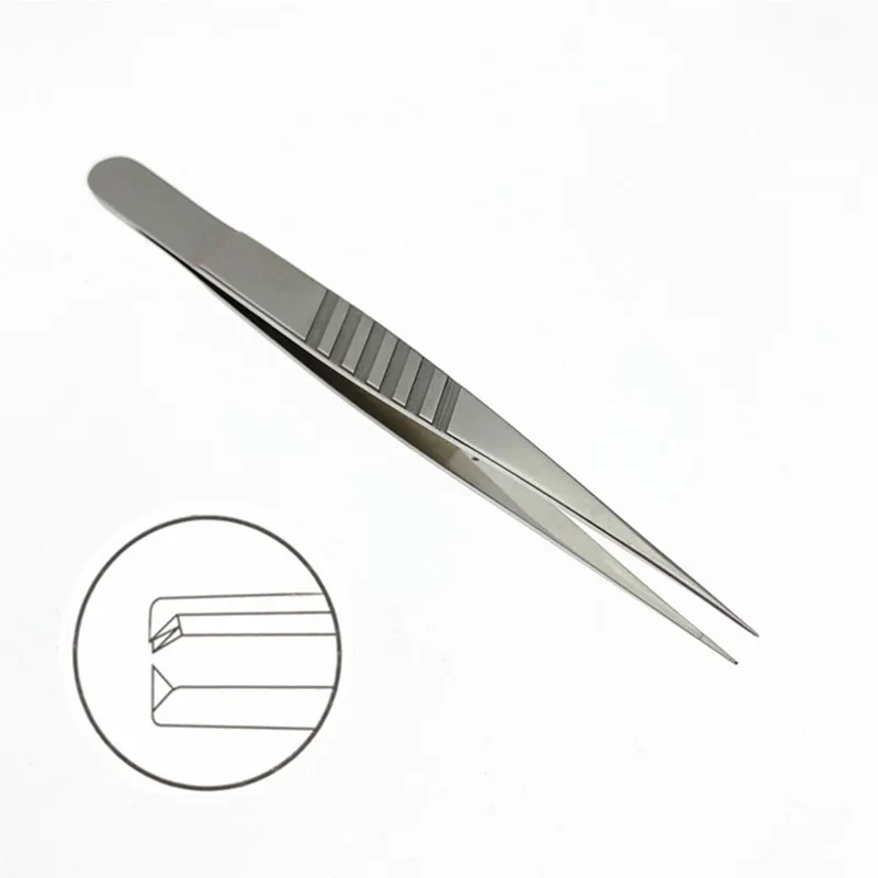 

Ophthalmic Tweezers Tissue Forceps with Teeth Cosmetic Plastic Stainless Steel Ophthalmic Surgery Instruments Tools