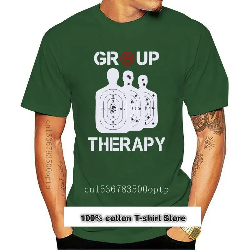 

Camiseta negra para hombre, camisa de tiro de objetivo, New Group Therapy Gun 2nd