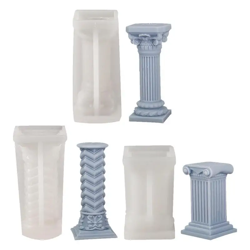 

Roman Pillar Silicone Mold 3D Candle Silicone Mold Roman Column Shape Ancient Greek Pillar Candle Mold DIY Candle Plaster Soap