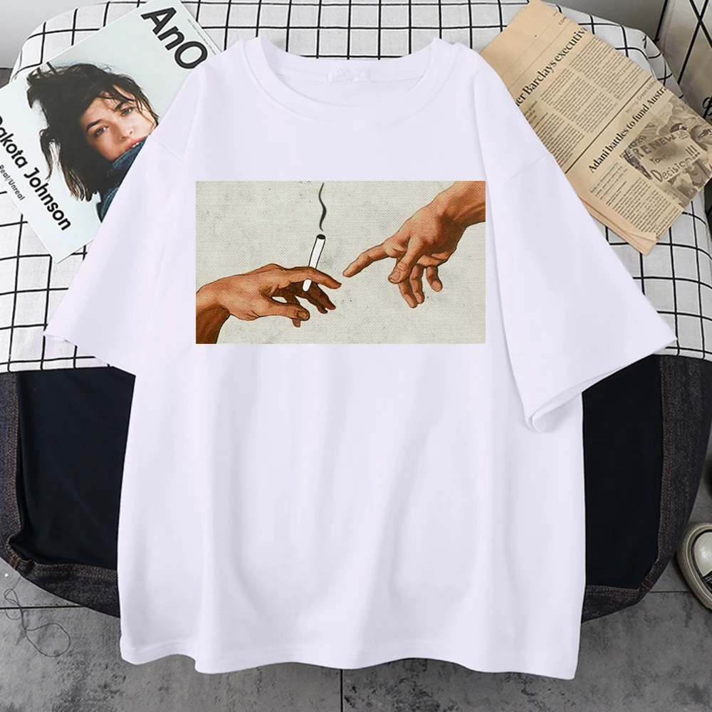 Please Pass Me A Cigarette Printing T-Shirts Men Chic Luxury Tshirts Fashion Personality Clothing Quality Comfortable Clothes