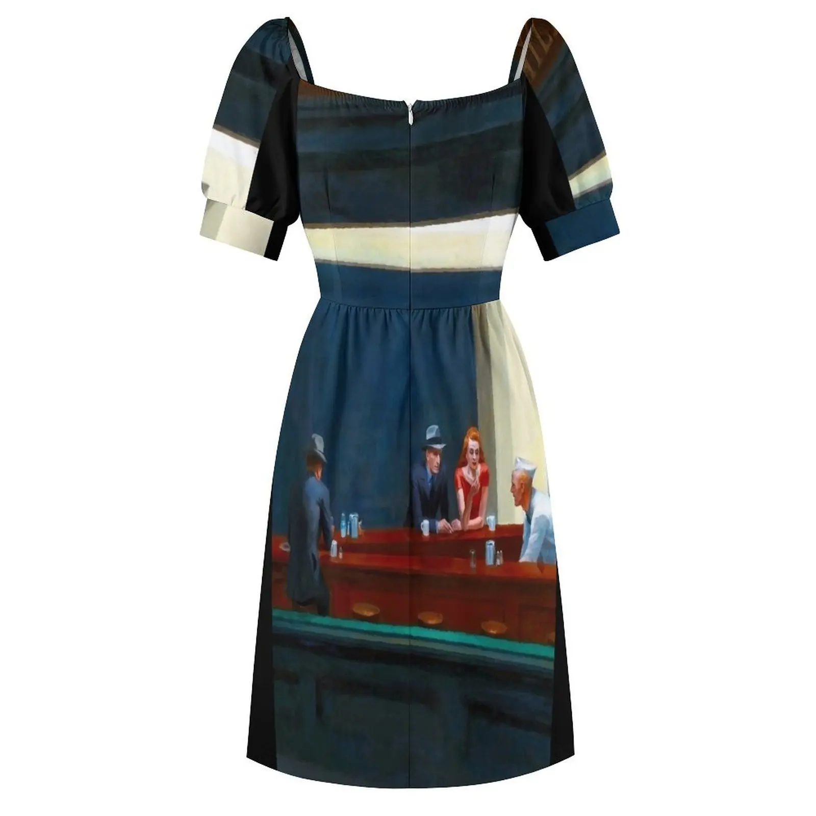 Nighthawks от Эдварда Хоппера (1942) Платье с короткими рукавами платья летние