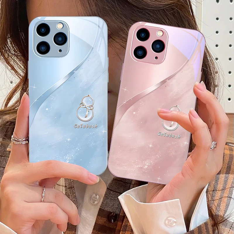 Чехол для телефона из закаленного стекла с градиентной тыквой