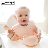 lillilopo food grade baby kids dinnerware silicone feeding bowl spoon set