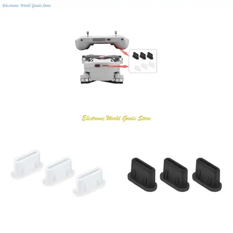 3 шт. защитные колпачки для интерфейса типа C, силиконовые пылезащитные заглушки для электронных устройств Avata 2 и USB C
