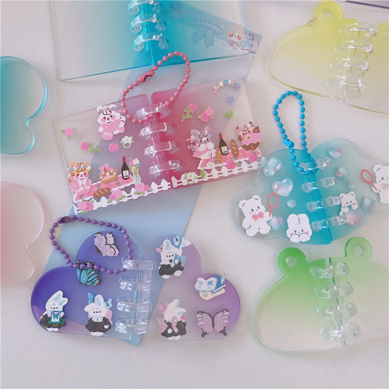 

2022 New DIY Acrylic Mini Collage Book Keychain Transparent Plate Pendant Photo Card For Stickers Accessories School Stationery