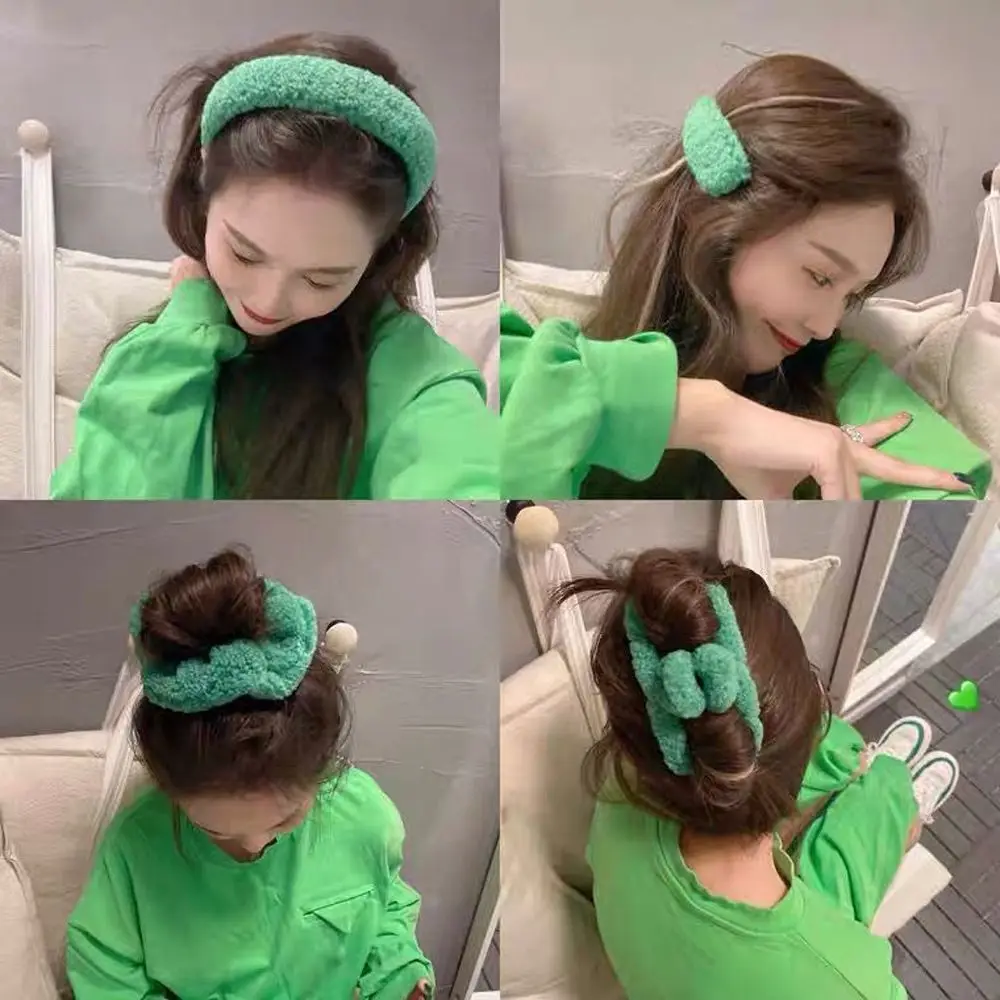 

Модные новые зеленые женские резинки для волос, толстые резинки для волос для девочек, Шпилька для волос, заколка для захвата, простой головной убор, аксессуары для волос