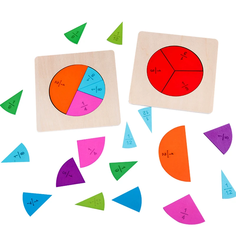

Preschool Circular Mathematics Fraction Board Division Teaching Aids Montessori Education Math Toy Children Learning Toy 3-7 Y