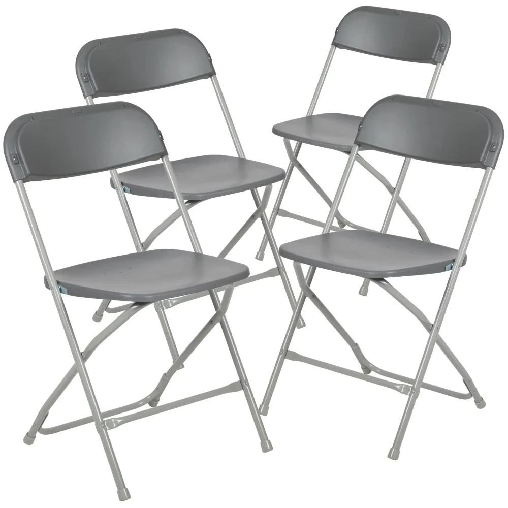

Пластиковый складной стул, серый, 4 упаковки, вес 650 фунтов, удобный стул для мероприятий-легкий складной стул