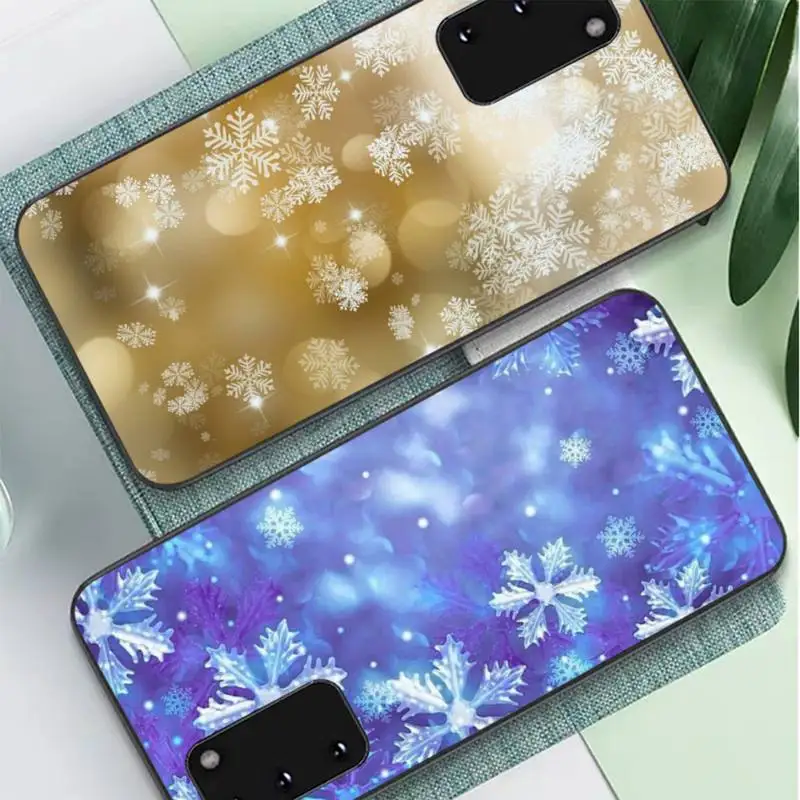 

FHNBLJ Christmas Snowflake Phone Case for Samsung A51 A30s A52 A71 A12 for Huawei Honor 10i for OPPO vivo Y11 cover