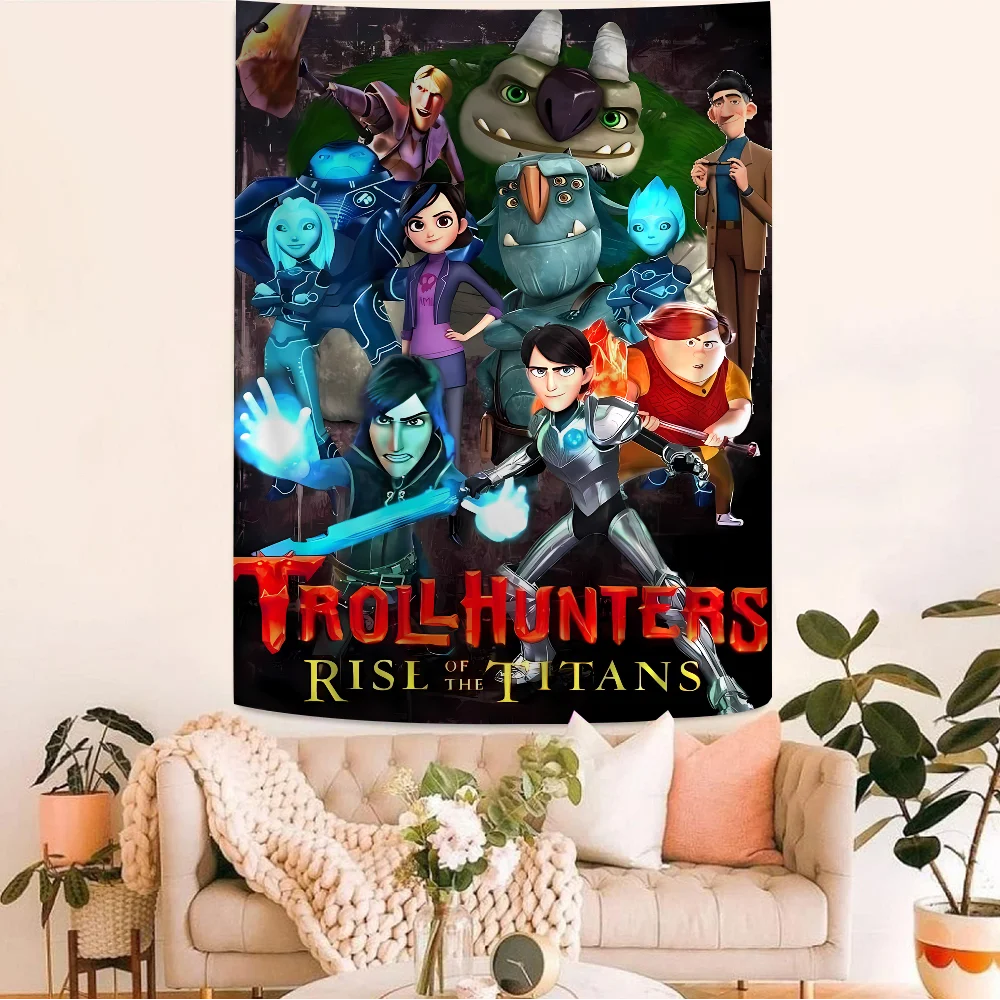 Настенный Гобелен В Стиле Аниме Триллиутеры С Мультяшным Принтом Полиэстер