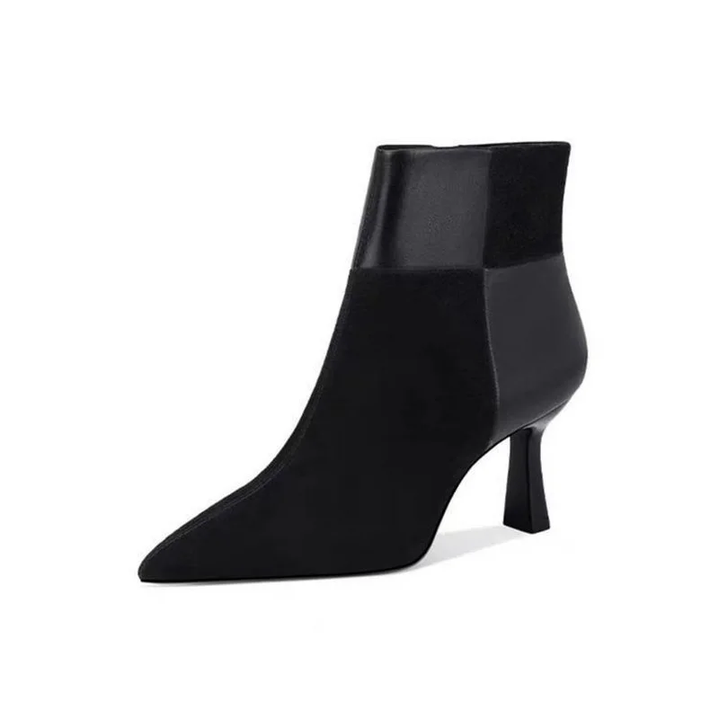 FHC 2024 новые шерстяные женские ботильоны из флока короткие ботинки зимняя обувь