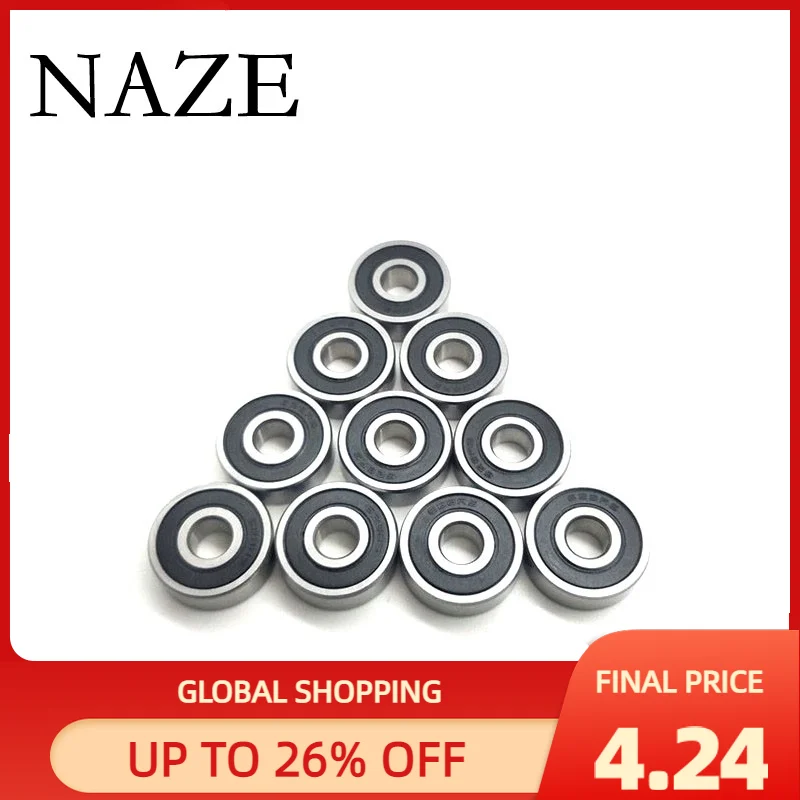 NAZE 10PCS 686RS Sealant Cover Bearings ABEC-5 686-2RZ 6x13x5mm Deep Groove Ball Bearings Rubber cover metal Miniature Bearings
