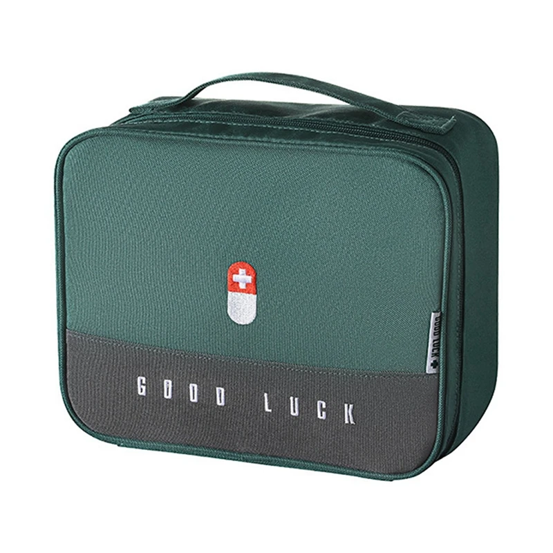 

5X Portable Storage Bag Multifunctional First Aid Kit For Hiking, Backpacking, Camping, Travel, Car And Cycling Green