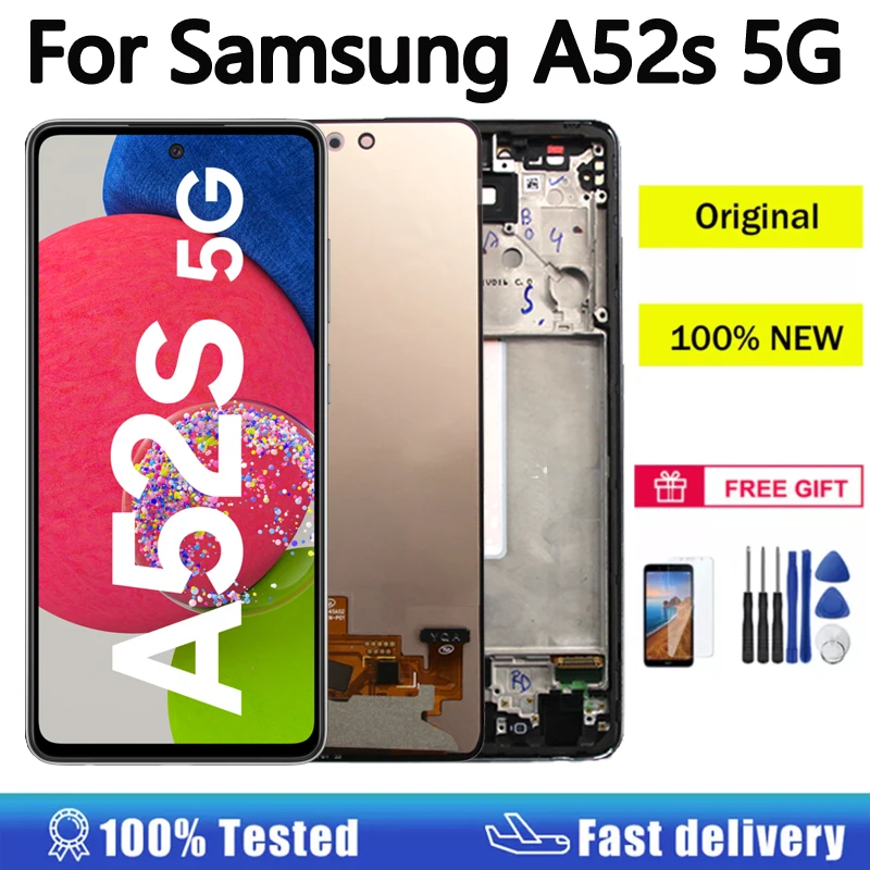 100% Оригинальный дисплей 6,5 'для Samsung Galaxy A52s 5G A528B A528M A528B/DS, ЖК-дисплей, сенсорный экран, дигитайзер, запасные части
