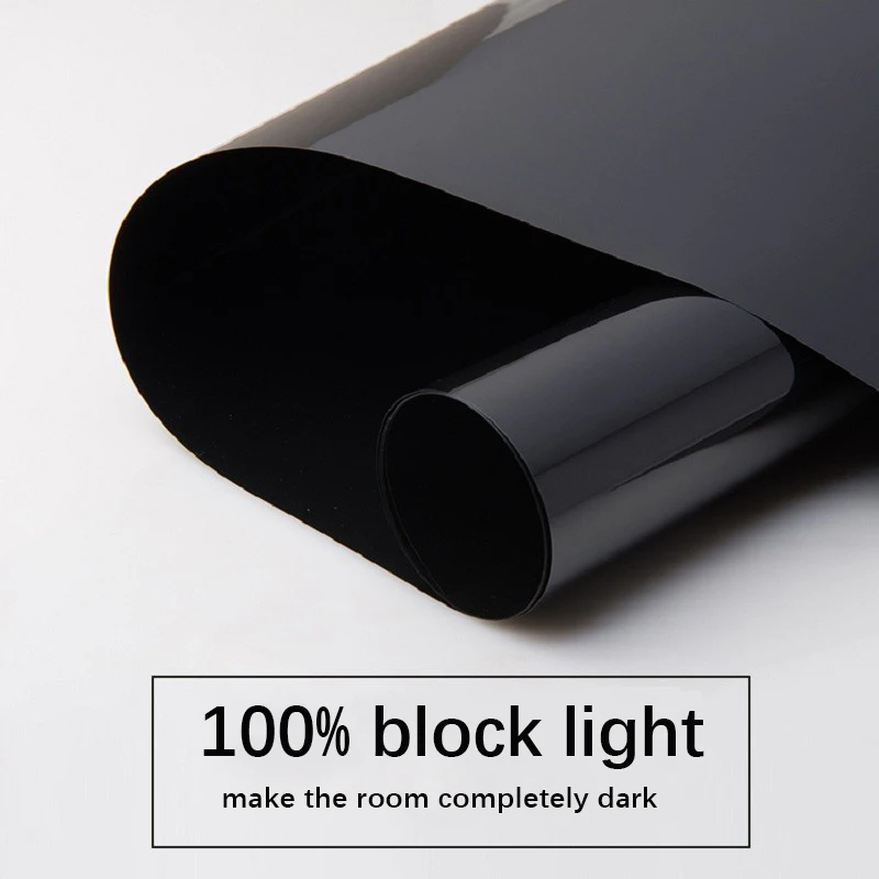 Black Light Blocking Window Film Privacy UV Protection Darken Window Stickers Vinyl for Home Stained Glass Self Adhesive Tint