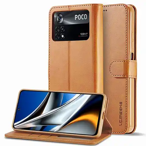 Кожаный чехол-бумажник для Xiaomi Pocophone Poco X3 NFC Pro X4 M3 M4 F3, магнитный ударопрочный флип-чехол для телефона Poco X4 M4 Pro