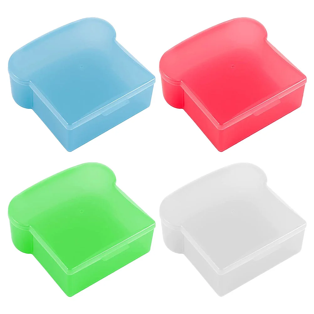 

Box Sandwich Container Bread Toast Storage Containers Holder Lunch Boxes Bento Kids Meal Prep Keep Fresh Keeper Reusable Case