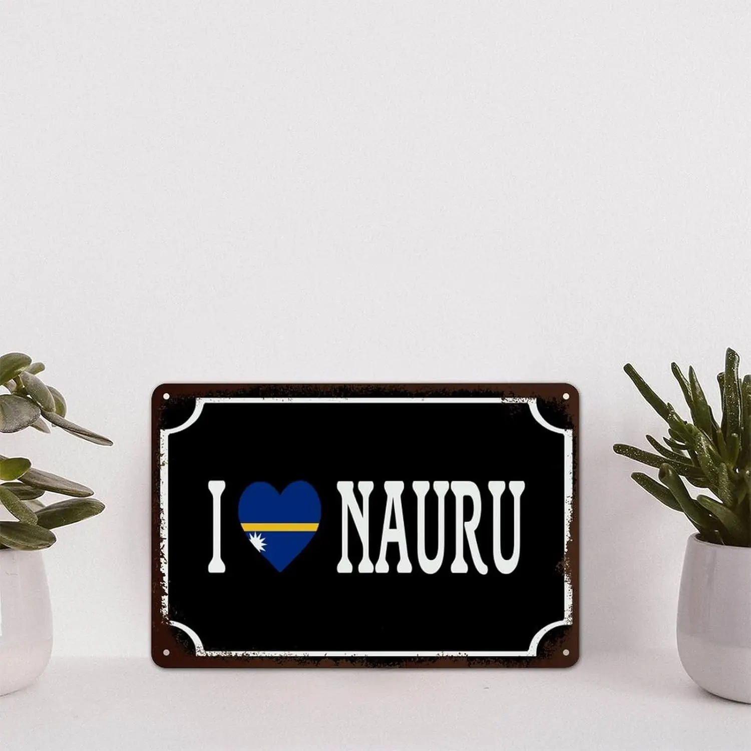 Винтажные металлические знаки I Love Nauru национальный флаг алюминиевый знак
