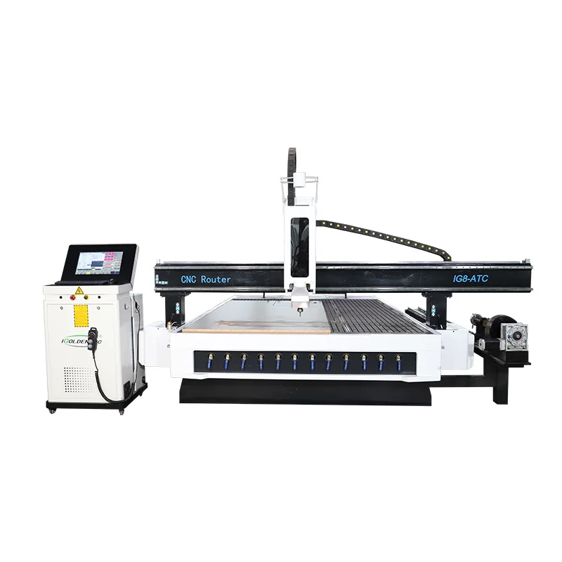 

iGolden quality atc cnc router 2030n 4 axis wood carving machine 3d with rotary lathe