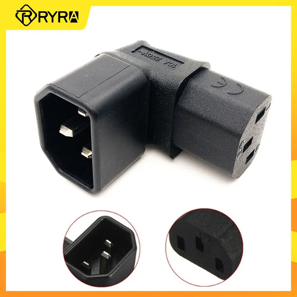 3-контактный разъем IEC RYRA, под углом 90 градусов, IEC 320C14 штекер на C13 гнездо, адаптер питания, штекер переменного тока 10 А, разъем для ЖК настенного телевизора
