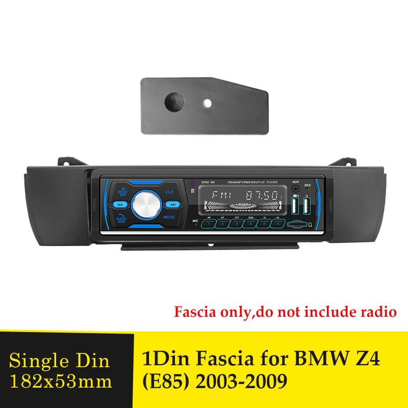 1DIN Car Radio Fascia for BMW Z4 E85 2003-2009 Audio CD DVD Player Stereo Panel Interface Dash Trim Installation Kit Bezel Frame