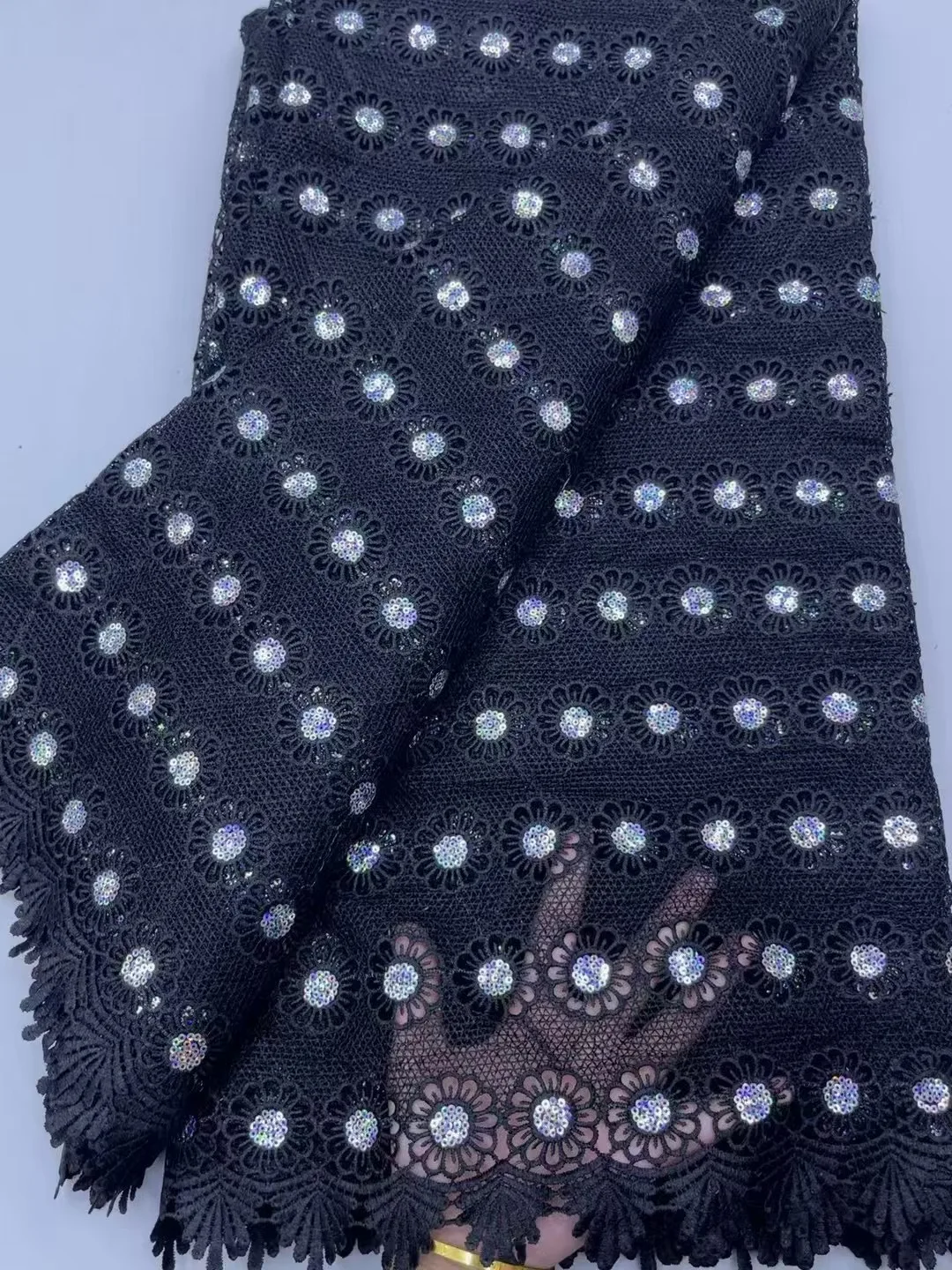 Новейшая африканская кружевная ткань со стразами высококачественная