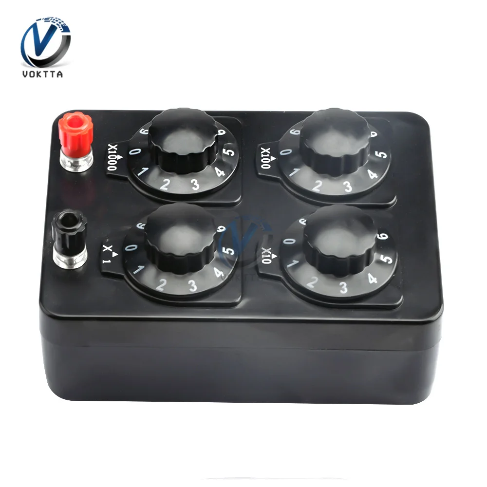 

0-9999 Ohm Simple Resistance Box Precision Variable Decimal Resistance Teaching Instrument for Measuring Resistance