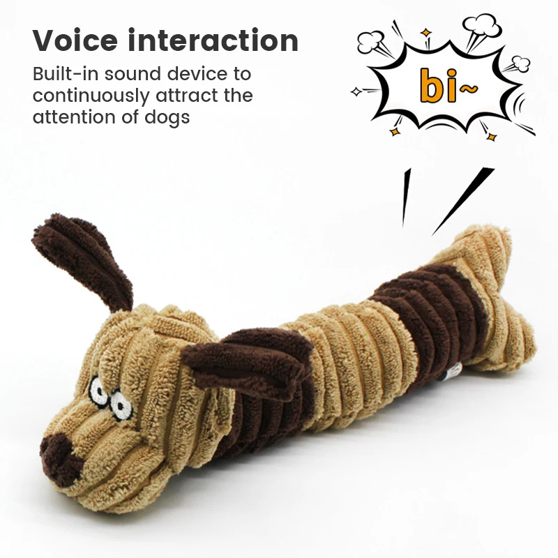 

Dog Chew Toys Squeaky Toy Funny Interactive Training Dog Accessories Corduroy Bite Resistant Pet Toys for Small Large Dogs