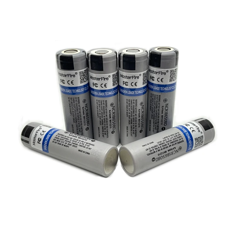 

MasterFire 6pcs/lot Original 18650 NCR18650BD 3.7V 3200mAh 10A discharge battery e-cigs lithium batteries cell for Panasonic