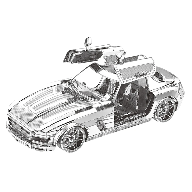 

3D Metal Assembly Model DIY Building Blocks Butterfly Wing Sports Car Metal Puzzle Children's Birthday Gift Toy Set