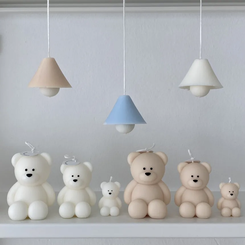 

S/L Cute Bear Silicone Mold Mini Candle Making DIY Aromatherapy Plaster Soap Mould 3D Cake Chocolate Mousse Aroma Animal Clay