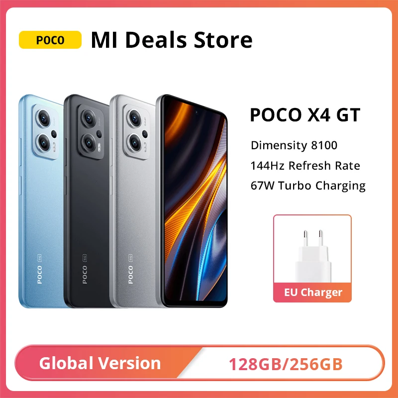

Global Version POCO X4 GT 5G Smartphone 128GB/256GB Dimensity 8100 64MP Triple Camera 144Hz Dynamic Switch Display 67W Charging