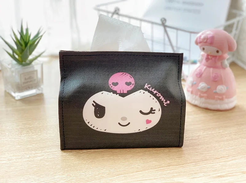 Sanrioed Kittly My Melody Kuromi Cinnamoroll Purin Dog X O коробка для бумажных салфеток дома автомобиля ПУ