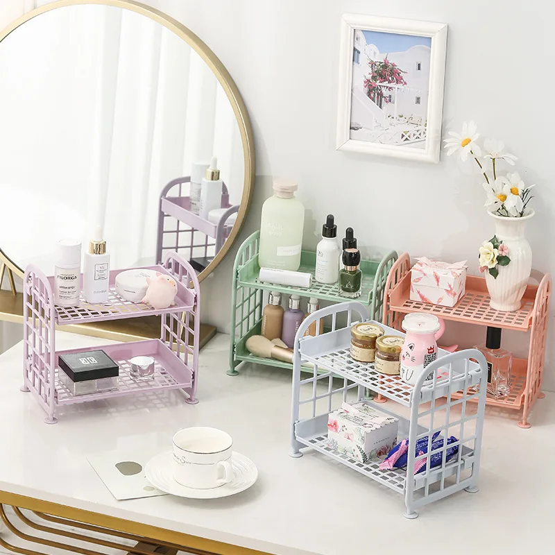 

Househol Desktop Double-layer Storage Rack Kitchen Bathroom Simple Detachable Shelf Organizer Artifact Sundries Storage Shelf
