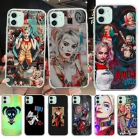 clown girl harley quinn phone case for iphone 13 12 11 pro max mini xs max 8 7 plus x se 2020 xr silicone soft cover