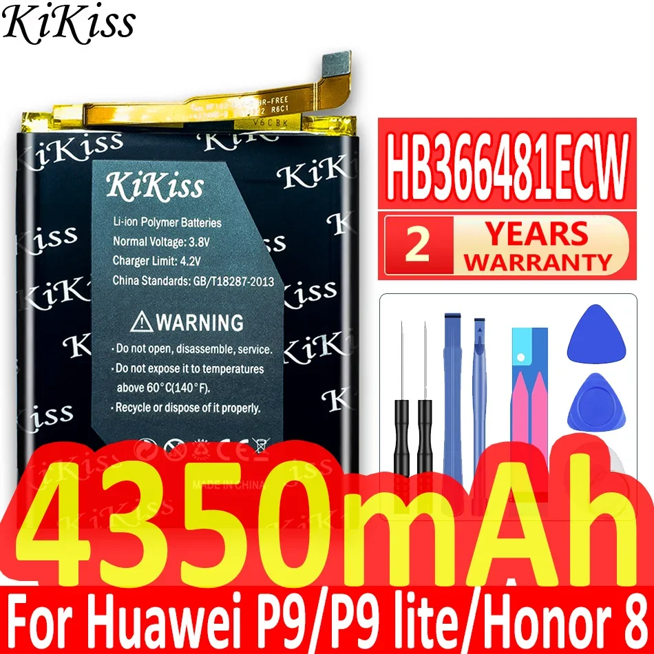 Аккумулятор KiKiss HB366481ECW для телефона Huawei Honor 8 / Lite 5C Ascend P9 /G9 4350 мАч