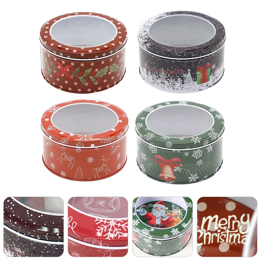 

Box Christmas Tin Party Gift Tinplate Holiday Cookie Iron Boxes Supplies Candy Metal Favors Storage Biscuit Biscuits Favor